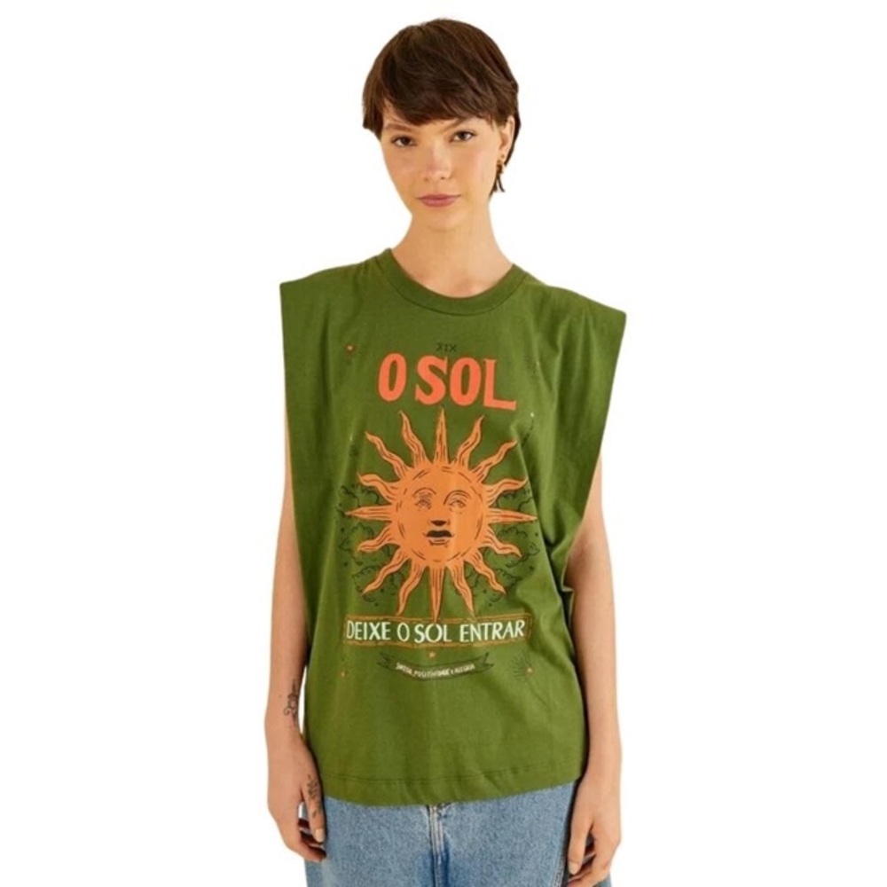 Green Tank top Deixe o Sol Entrar Farm Rio